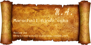 Marschall Ajnácska névjegykártya